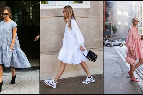 mujeres con vestidos oversize
