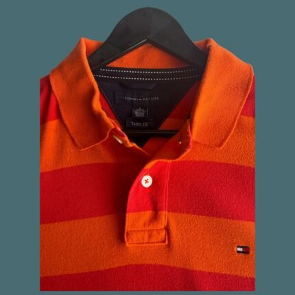 Polo Tommy Hilfiger en Naranja con Rojo