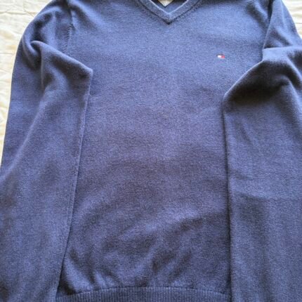 Suéter cuello V - Azul Marino- Marca Tommy Hilfiger