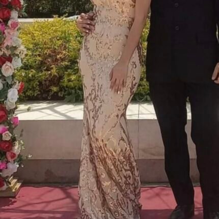 Vestido Largo Dorado de Fiesta