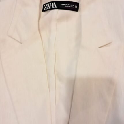 BLAZER ZARA LINO COLOR BLANCO ROTO