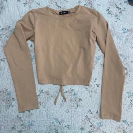 top beige espalda descubierta, nuevo!