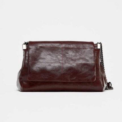 Cartera Zara Rojo Borgoña